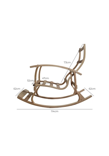 Padişah Lüx Ahşap Çift Minderli Çift Cepli Sallanan Sandalye Bordo - Krem