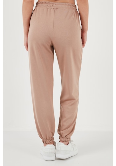 Lela Regular Fit Cepli Bayan Eşofman Altı 5865798 Bej