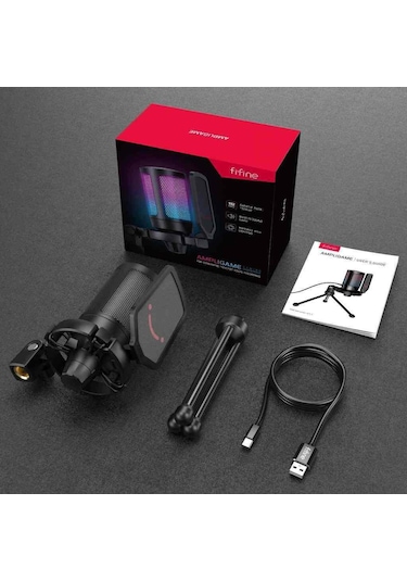 Fifine Ampligame A6V Yayıncı Youtuber RGB USB Mikrofon​