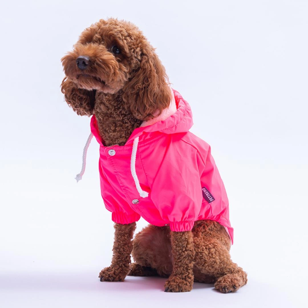 Neon Pembe Mont Köpek Mont Köpek Kıyafeti Köpek Yağmurluğu Küçük Ve Büyük Irklar İçin