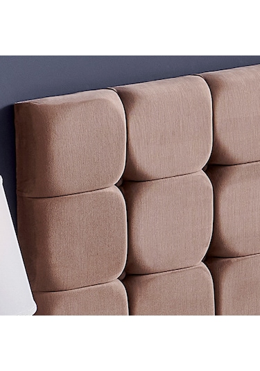 Nironyatak Rama Çift Kişilik Yatak Başlığı - 160 Cm Sütlü Kahve Kumaş Başlık