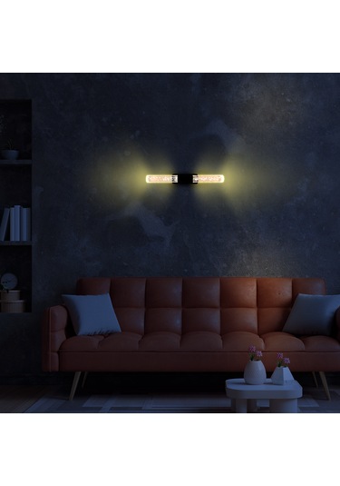 Bubblelight Medium Şık Tasarım Modern Ledli Aplik Siyah Pilli Siyah