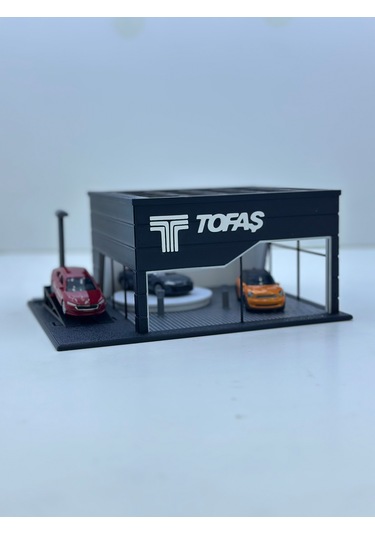 1/64 Ölçekli Tofaş Diorama Tasarımlı Araç Sergileme Garajı 3d Baskı