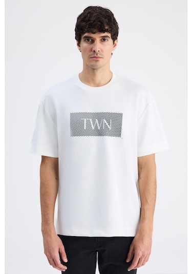 Twn Relaxed Fit Ekru Düz T-shirt 6ec146171620m Çok Renkli