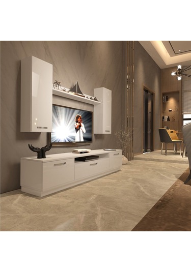 Decoraktiv Trendstyle 5d Slm Tv Ünitesi Tv Sehpası Beyaz