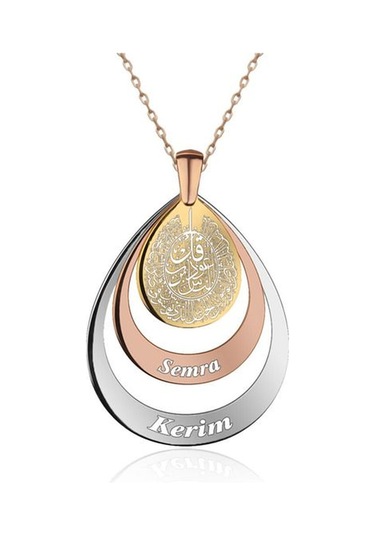 İndigo Takı Nas Sureli Isimli Damla Gümüş Kolye