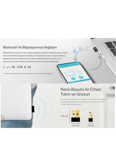 Mkey Bluetooth 5.1 USB Adaptör Dongle Wifi Bluetooth Bağlantı