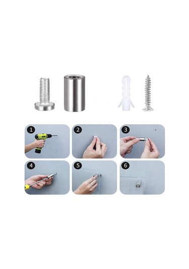 4 Adet Osena Lüx Tabela Vidası Metal Krom 20 Mm Kod: 2510 Krom