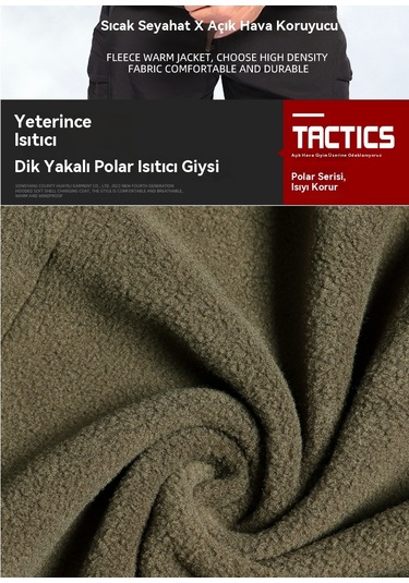 Erkekler İçin Rüzgar Geçirmez Ve Sıcak Polar Ceket/mont Yeşil