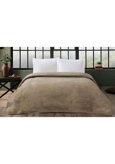 Taç Pamuk Battaniye Hermes Bej Tek Kişilik