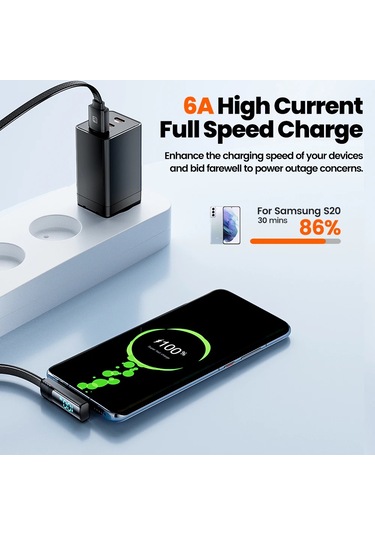 Toocki Pd100w Usb C Tipi Kablo Samsung Uyumlu Xiaomi 6a İçin Led Hızlı Şarj Tipi C A-c Purple 2m Diğer