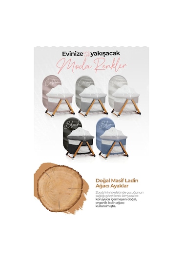 Kiwi Zoody Park Yatak Ve Oyun Parkı Bebek Beşiği, Anne Yanı Beşik, Park Beşik, Sallanan Beşik -siyah Renk