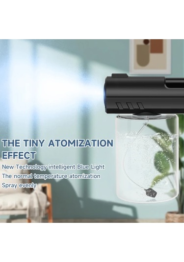 Willowhaven 2025 Yeni Taşınabilir Nano Mavi Işık Dezenfektan 1200mah Usb-c Şarjlı Siyah Ev Ofis Araç Sprey Diğer