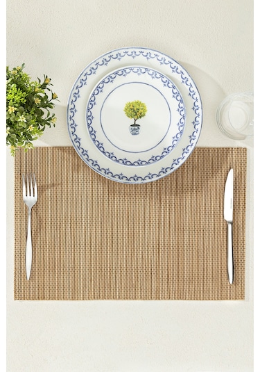 Madame Coco Leva Amerikan Servis 4'lü Beyaz - Mavi