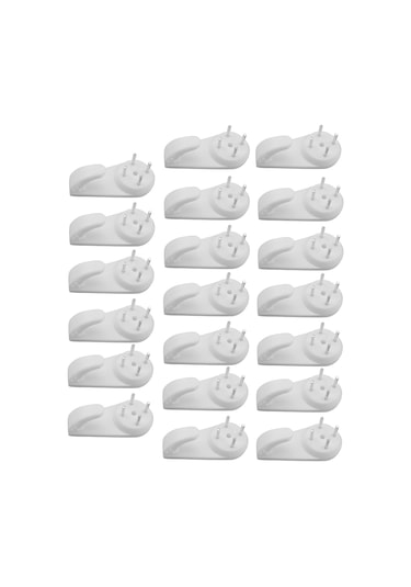 Suntek Plastik Sert Duvar Kancası Resim Çerçevesi Asma Kancası Ve Çivi Seti 20 Adet Çok Renkli