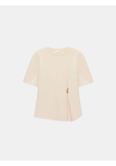 Dilvin 32445 Aksesuar Detaylı Basic T-shirt-taş Taş