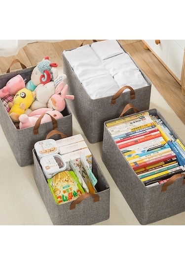 Dancemonkey Saklama Organizatör Metal Kutu Keten Katlanır İmitasyon Dolap Çerçeveli Cbtx Bej 70l - Qi 140l