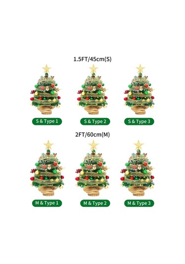 Pazly 2ft Led Masa Noel Ağacı - Akülü Çok Renkli Led Dize Işıklı