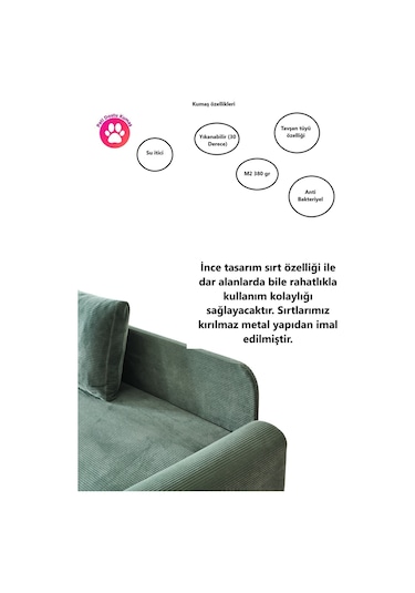 Kagu Corner Flavia Köşe Takımı Haki