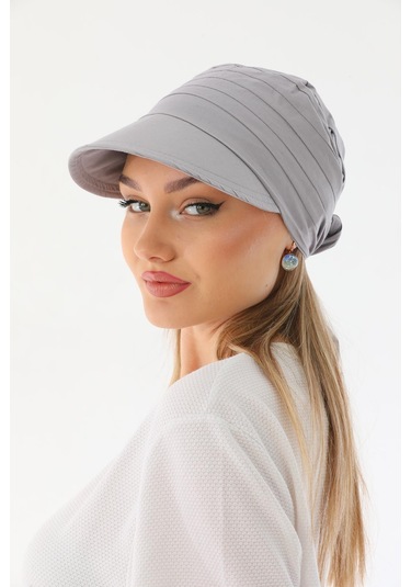 Safari Bağlamalı Gri Siperli Bandana Vizör Gri