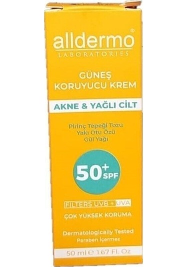 Alldermo SPF 50 Akne Yağlı Cilt Krem 50 ML