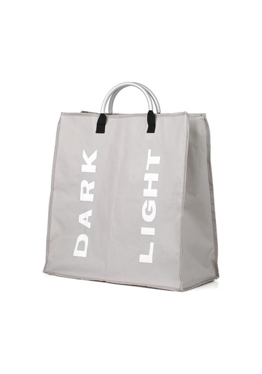 Cbtx Katlanabilir 2 Bölümlü Katlanabilir Çamaşır Sepeti Dayanıklı Oxford Kumaş - Açık Gri Diğer