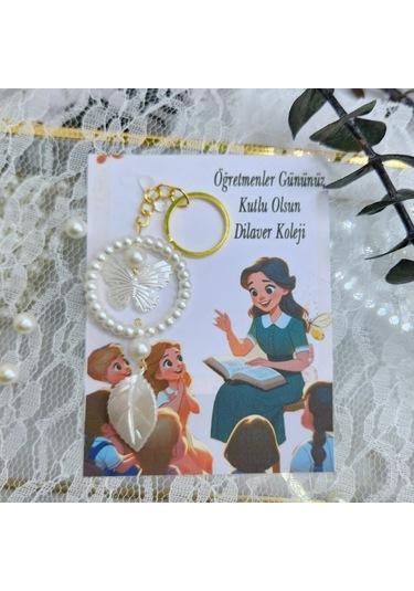 Öğretmenler Günü Hediyesi Lük İnci Anahtarlık 10 Adet