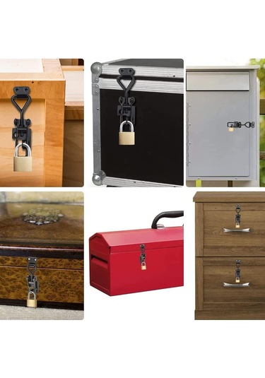 Beyaz 4 Parçalı Paslanmaz Çelik Tokalı Metal Mandal Kilit Seti B