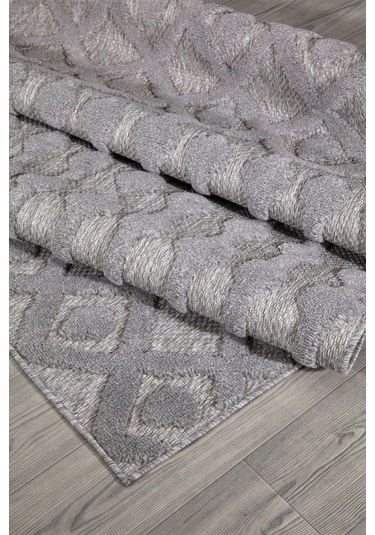 Silva Gri Halı Yıkanabilir Halı Balkon Halısı Oturma Odası Korido Gri