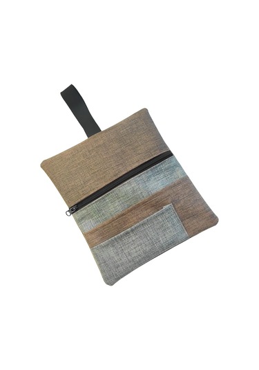 Su Geçirmez Fermuarlı İmperteks Kumaş Tütün Kesesi Çantası Tütünlük Rd50 Kahverengi