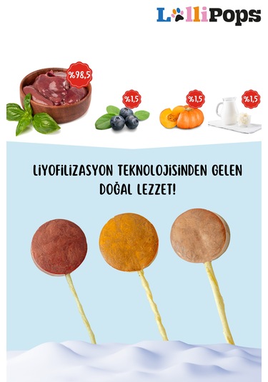 Petpops 3'lü Freeze Dry Lollipops Lezzet Paketi Doğal Ve Ödül