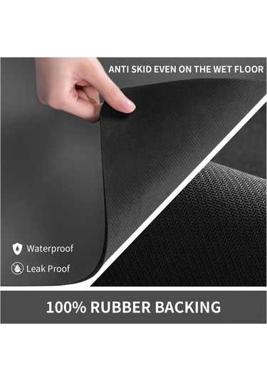 Shineyee Kahve Fincanları Ve Besteçlikler İçin Su Emici Anti Kayma Mutfak Ped - Siyah Gri 30,5x48,3 Cm Pu Malzeme İle Dayanıklı Yüzey Koruyucu