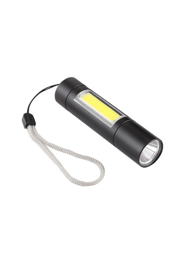 Sones A1 Usb Şarjlı Suya Dayanıklı Sabit Odaklı Xpe + 3 Modlu Ve Saklama Kutulu Cob El Feneri Siyah