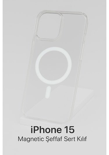C.power Magsafe Şeffaf Sert Kılıf İphone 15,15pro,15pro Max ,plus Uyumlu, Darbeye Dayanıklı Pc Malzeme Şeffaf
