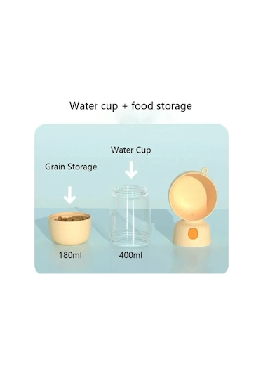 Pribor Evcil Hayvan 400+180 Ml Su Ve Mama Hazneli Taşınabilir Seyahat Suluğu