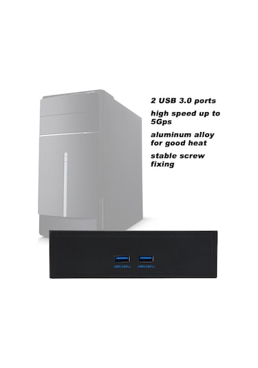Shineyee Masaüstü Bilgisayar İçin Optik Sürücü Konumlu 2 Usb 3.0 Ön Panel - 20pin Anakart Bağlantısı, 5gb/s Hız, Plug & Play, Alüminyum Malzeme