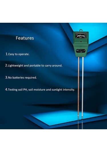 Dianziye Toprak Nem, Ph Ve Işık Yoğunluğu Testeri - 3'ü Bir Arada Toprak Analiz Cihazı, Pil Gereksinimi Yok, Dayanıklı Malzeme
