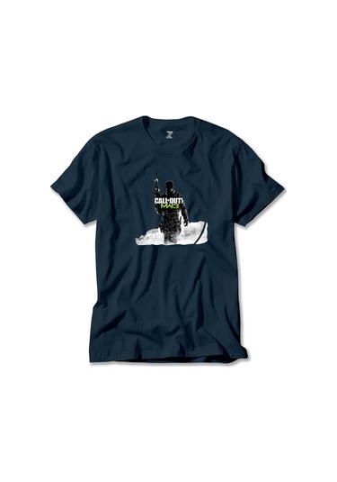 Call Of Duty Silhouette M3 Lacivert Tişört Lacivert