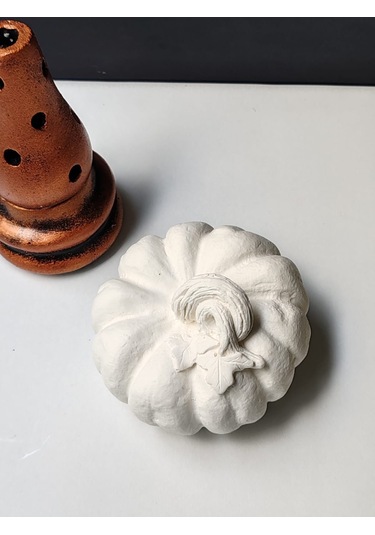 Dekoratif Balkabağı Orta Boy, Ham Beyaz El Yapımı, Ev Dekoru, Masa Dekoru, Obje, Biblo