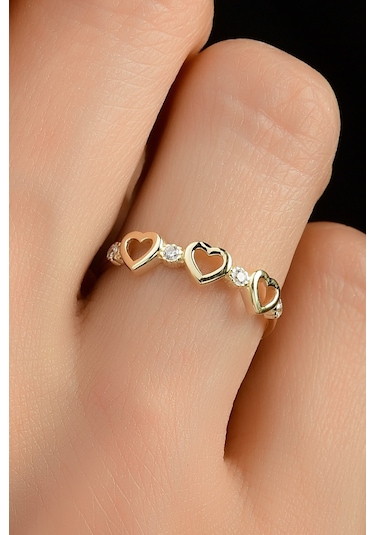 Çıtır Kalpler Altın Yüzük (514016543)