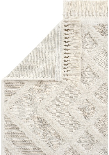 Cool Halı Ares 8802 Krem Yolluk Geometrik Antre Hol Koridor Halı Yatak Odası Halı Bukle Halı Yolluk