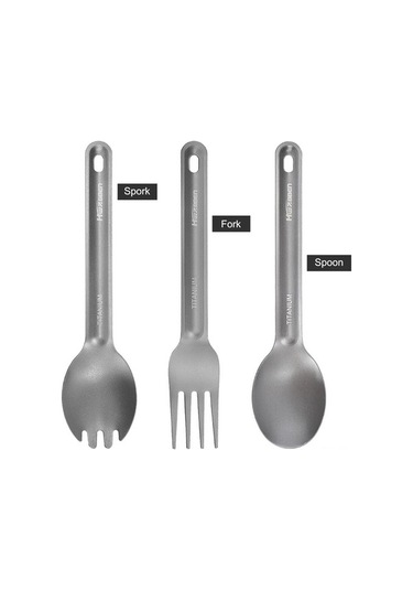 Pazly Taşınabilir Süper Hafif Titanyum Çatal - Dış Mekan Kamp Piknik Sofra Eşyası Gri Gri