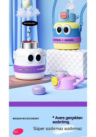 Termos Bardak 316 Paslanmaz Çelik Çocuk Büyük Göbek Su Isıtıcısı - Gri 1