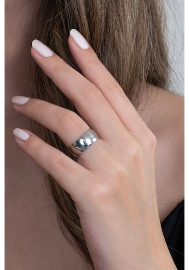 8 Mm Bombeli Gümüş Çift Alyans Söz Yüzükleri Tektaş Hediye Wr23