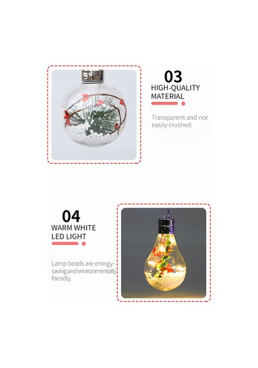 Konesam Islak Ve Kuru Ortamlar İçin Dayanıklı Plastik Led Askı Lambası - Noel, Parti, Bahçe Dekorasyonu Sıcak Beyaz Işık