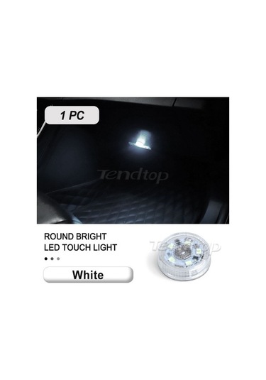 Agoodshop 1 Adet Yuvarlak Beyaz Araba Iç Dokunmatik Işık Otomatik Tavan Tavan Okuma Lambası Led Arab 16renk Şarj Edilebilir