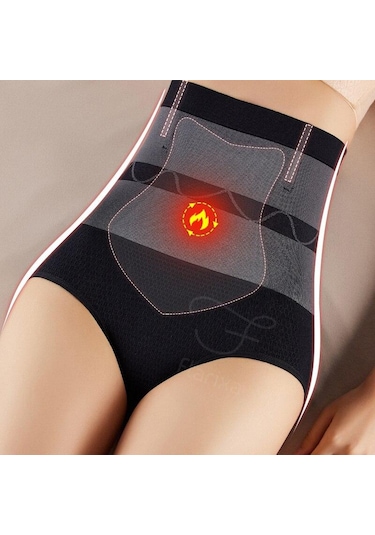 Siyah Flarixa Kadın Kış Termal İç Çamaşır Yüksek Bel Düz Göbek Külot Sıcak Saray Külot Dikişsiz Külot Ateş Termo Elbise Siyah