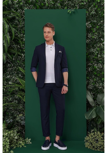 C 639 Slim Fit Lacivert Spor Ceket Lacivert