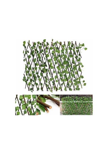 Yapay Çiçek Akordiyon Çit Yapay Sarmaşıklı Duvar Dekoru 210 x 90 CM