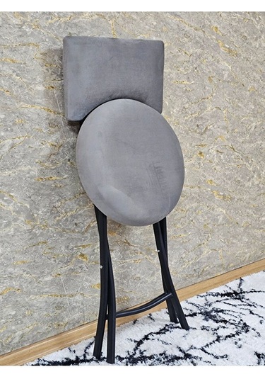 Siyah Boyalı Katlanır Tabure - Kamp Sandalyesi - Sandalye - Mutfa Çok Renki